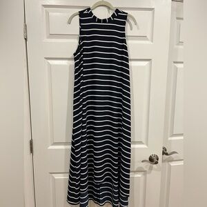Banana Republic Factory Striped High-Low Dress Womens Blue White Size Medium